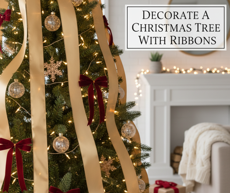 Decorate a Christmas Tree With Ribbons