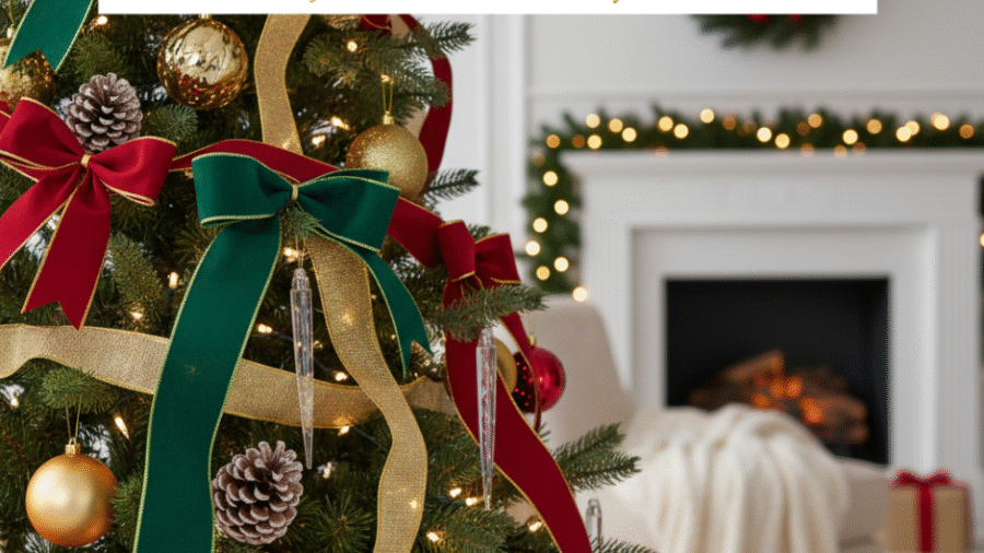 Decorate a Christmas Tree With Ribbons