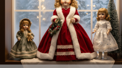 Charm of Christmas Porcelain Dolls